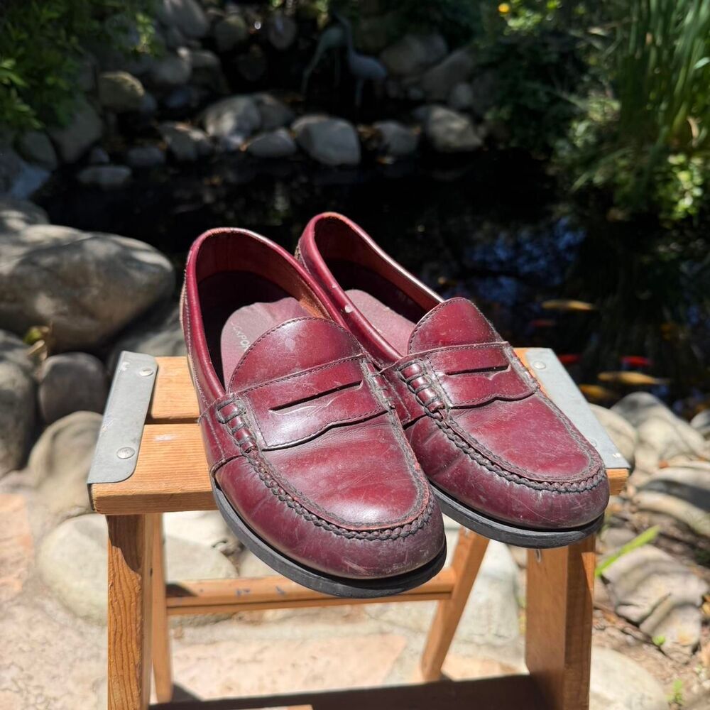 Rockport Men's Burgundy and Red Loafers